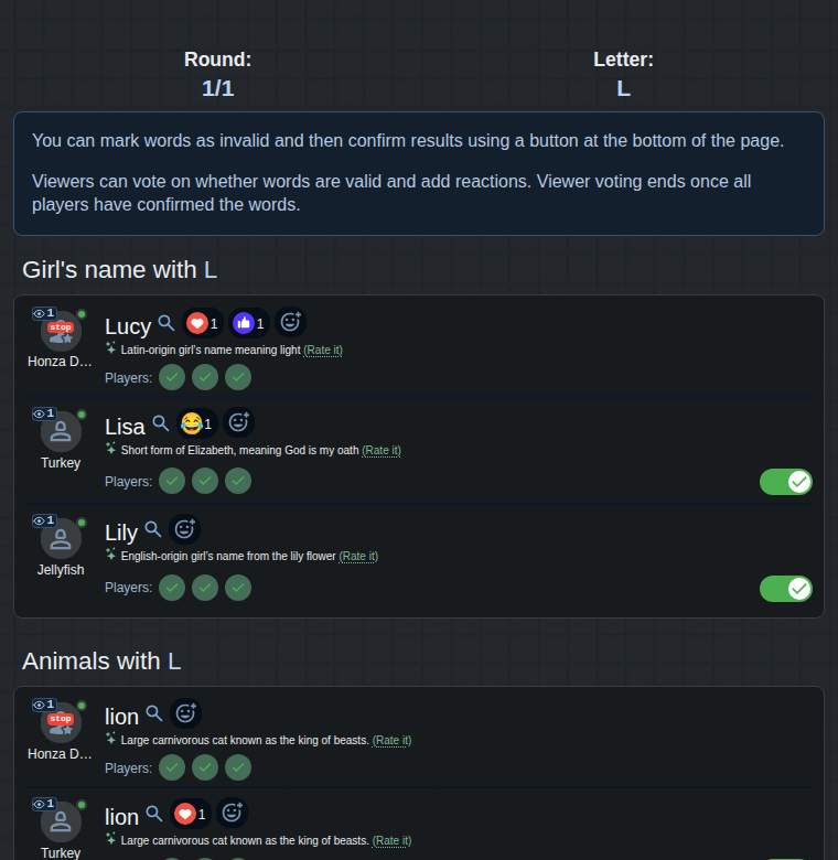 Evaluating words