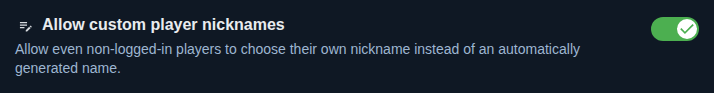 Setting: Custom nicknames