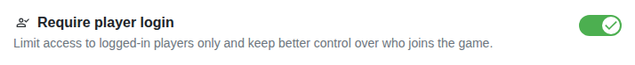 Setting: Registered players only