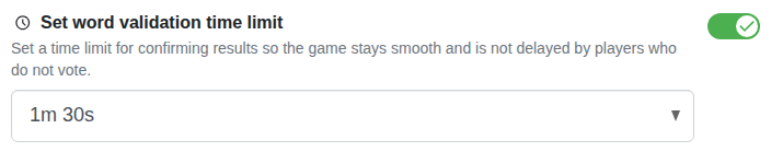 Setting: Time to confirm the words